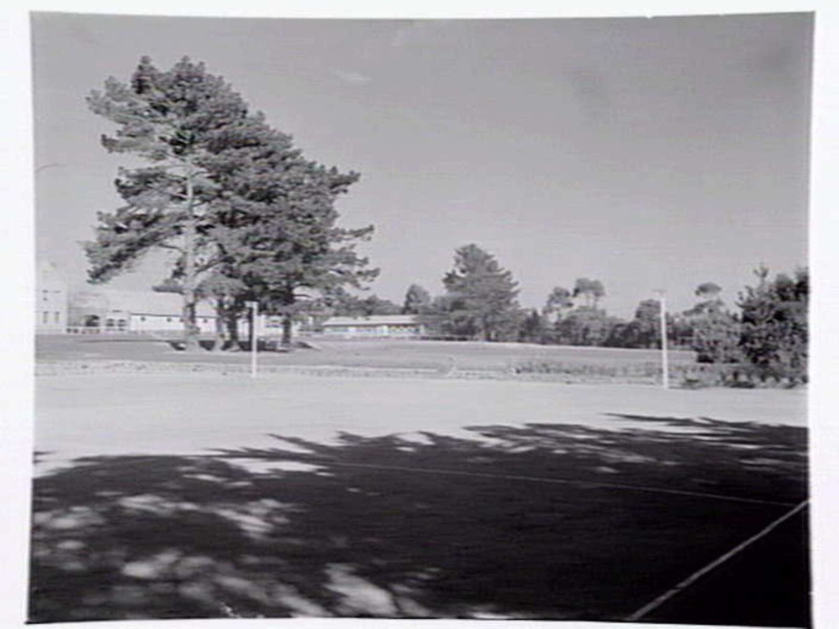 Toorak College, Mornington Rd., Mt. Eliza, showing buildings, grounds, facilities and students in class (1949)