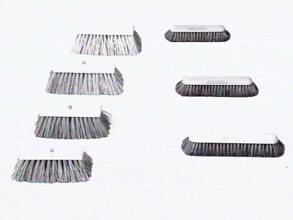 Thomas Mitchell & Son brushwear products, including broom heads, mops, straw brooms, paint brushes, feather dusters, scrubbing brushes and view of premises at 120-152 Victoria St., Brunswick (1952)