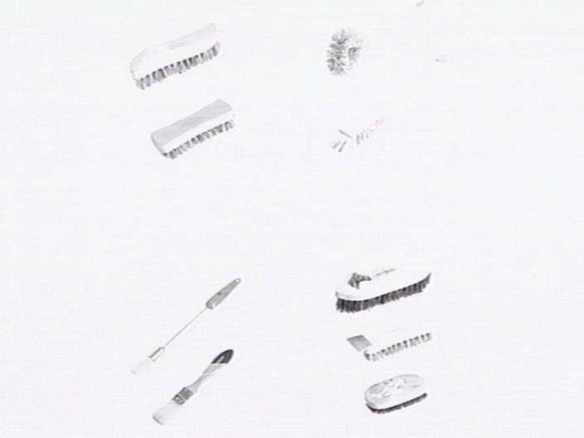 Thomas Mitchell & Son brushwear products, including broom heads, mops, straw brooms, paint brushes, feather dusters, scrubbing brushes and view of premises at 120-152 Victoria St., Brunswick (1952)