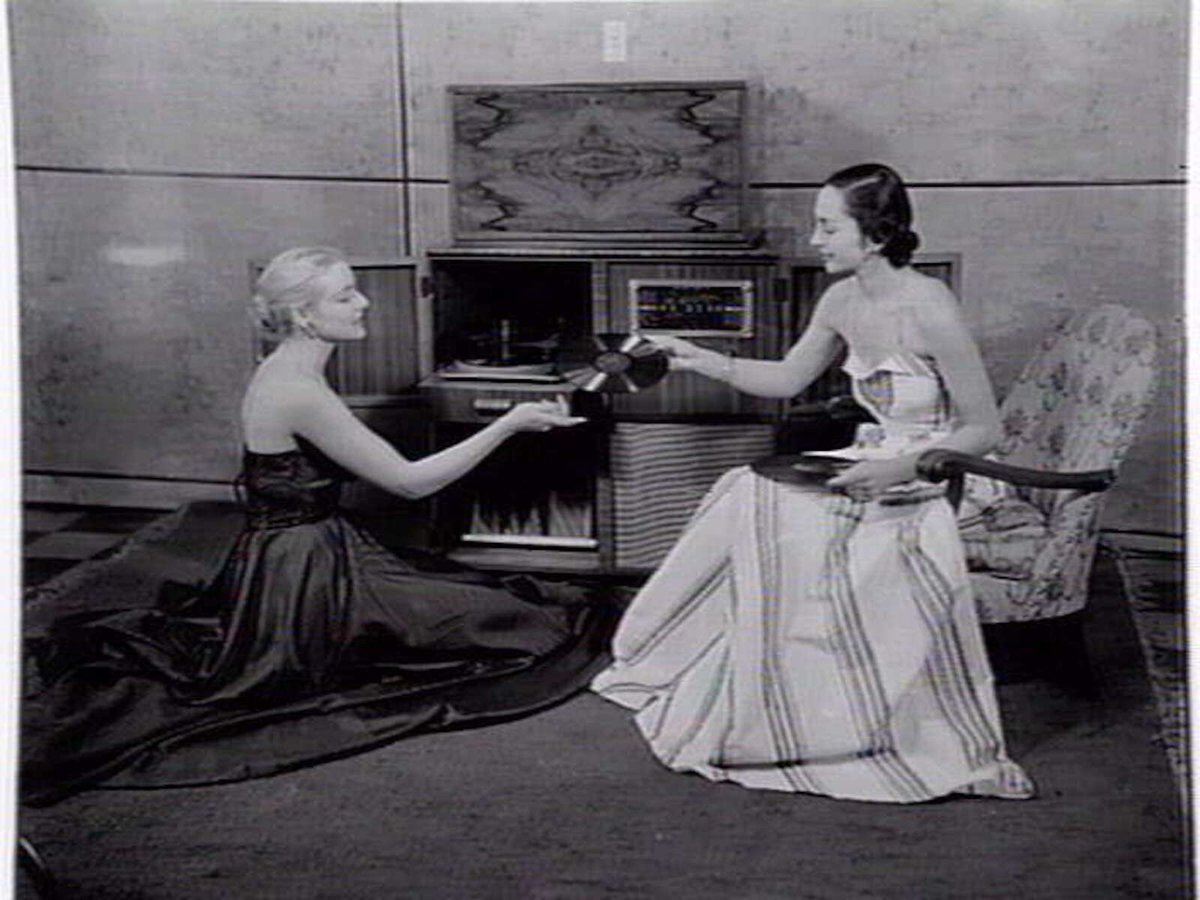 Classic brand sound equipment displayed at Classic Radios, Malvern East (c. 1953)