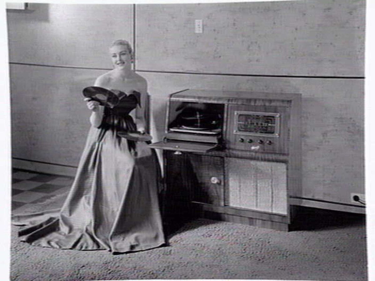 Classic brand sound equipment displayed at Classic Radios, Malvern East (c. 1953)