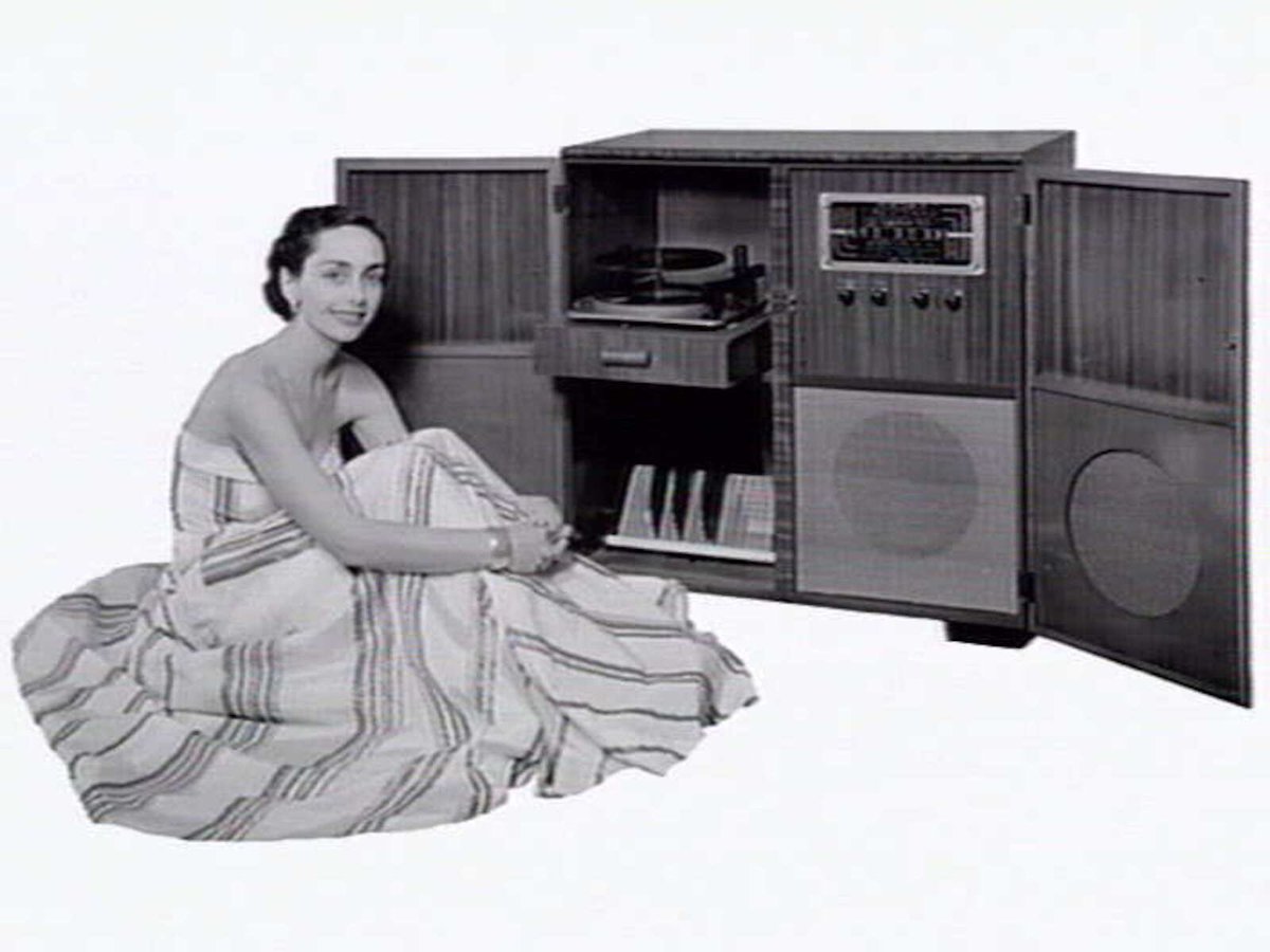 Classic brand sound equipment displayed at Classic Radios, Malvern East (c. 1953)