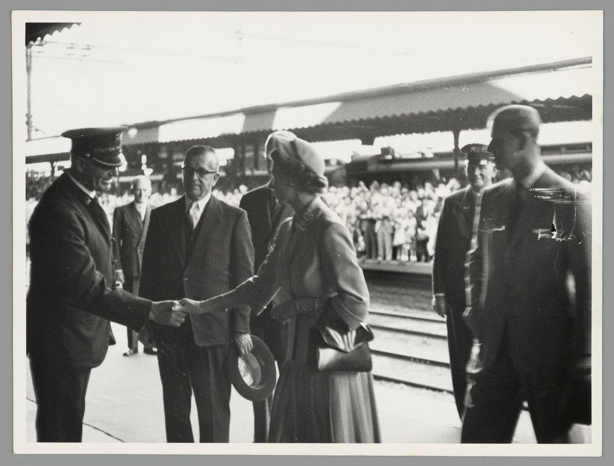 Queen Elizabeth and Prince Philip at Flinders Street Railway Station, Melbourne City (1954)