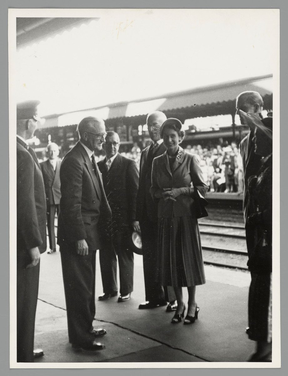 Queen Elizabeth and Prince Philip at Flinders Street Railway Station, Melbourne City (1954)