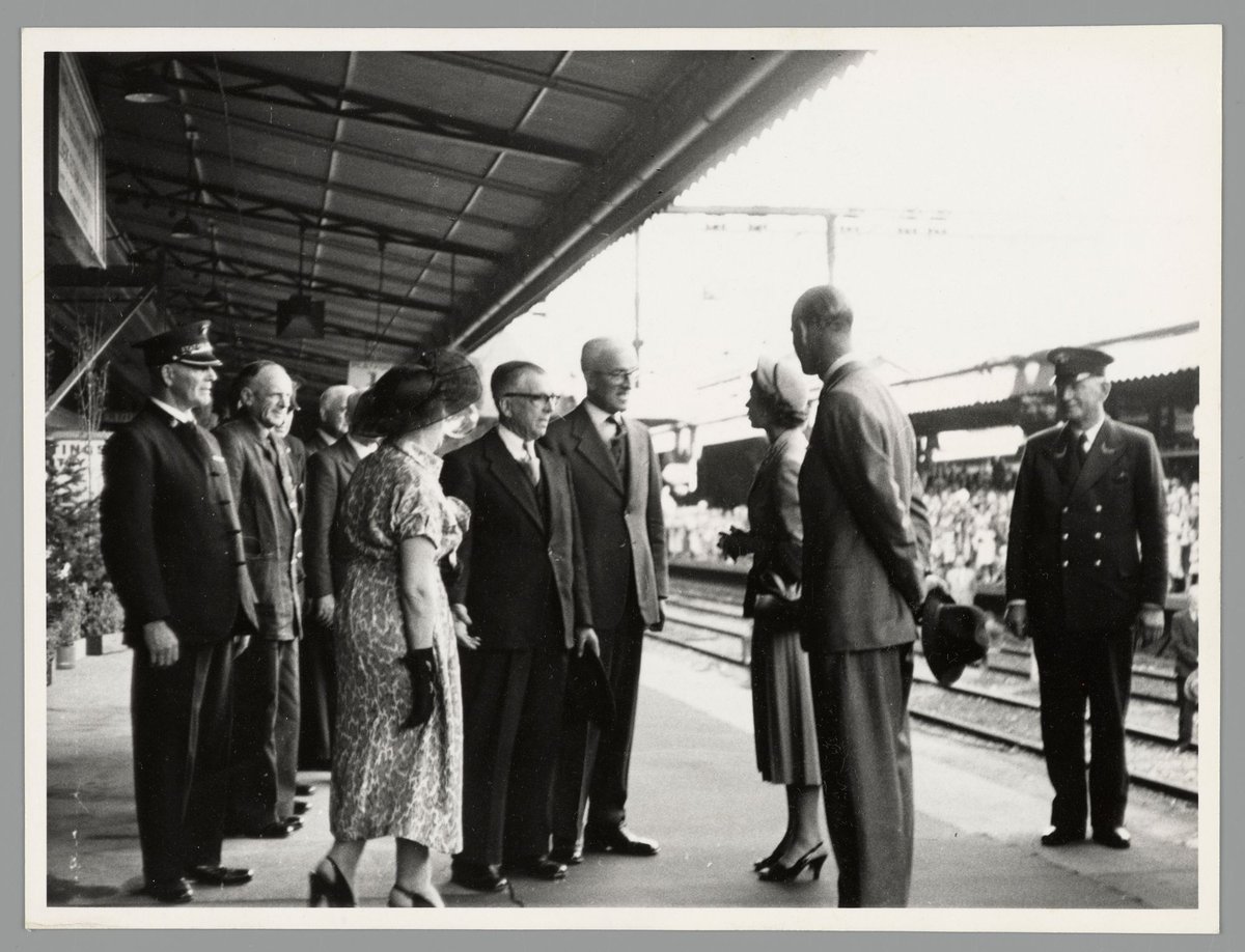 Queen Elizabeth and Prince Philip at Flinders Street Railway Station, Melbourne City (1954)