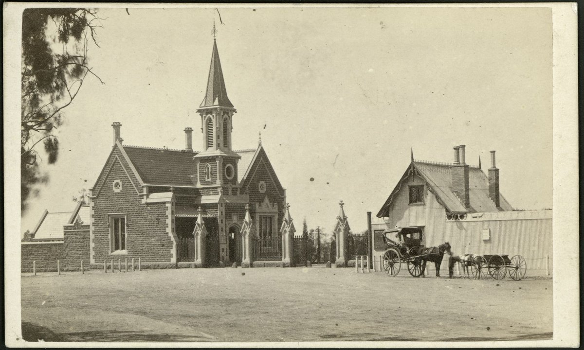 Entrance to Melbourne Cemetery [Vic.], Carlton (1870–90)