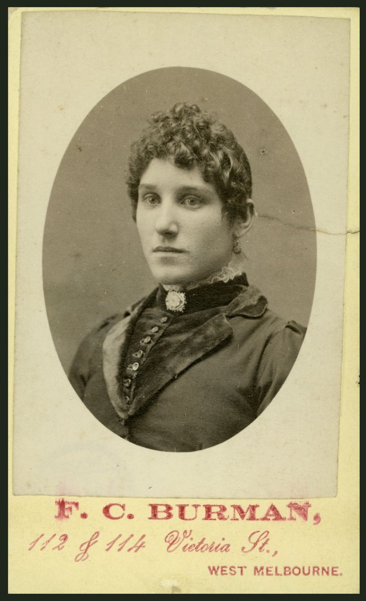 Portrait photograph of a woman, by F. C. Burman, 112-114 Victoria Street, West Melbourne, Vic (c. 1886)