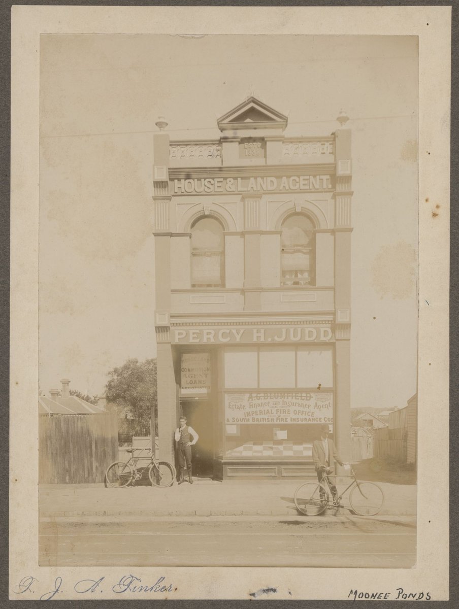 Double storey office of Percy H. Judd, house & land agent, Moonee Ponds (1890–1920)