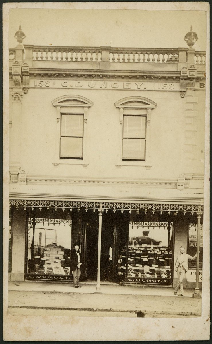 Two storey shop, selling clothing fabrics and clothing, 158 Clarendon Street, Emerald Hill, now South Melbourne (1897–1903)