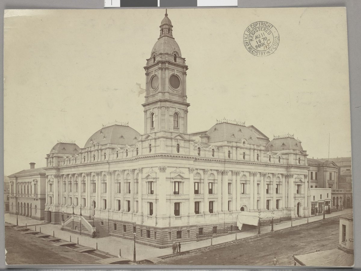 The new Melbourne Town Hall, Melbourne City (1870)