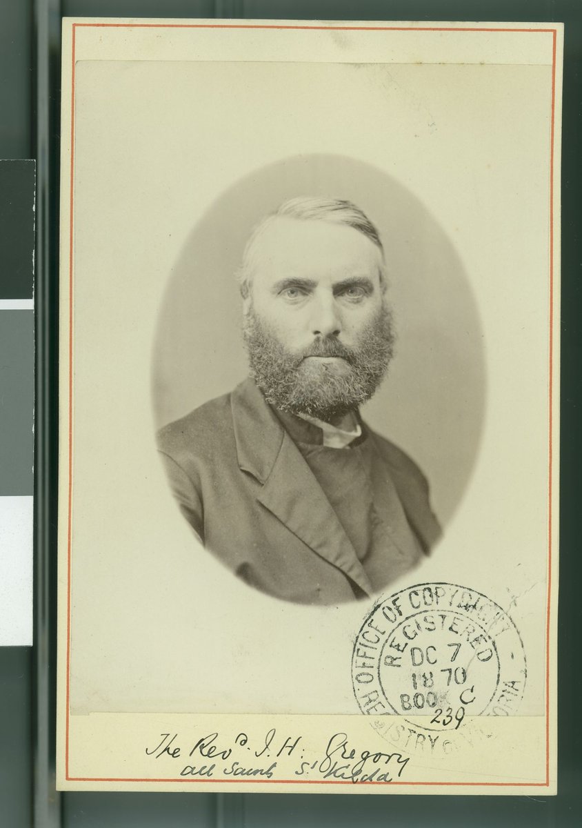 The Revd [ie. Reverend] I. H. Gregory, All Saints St. Kilda, St Kilda (1870)