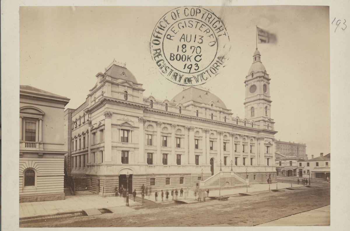 The new Town Hall Melbourne, Swanston St, Melbourne City (1870)