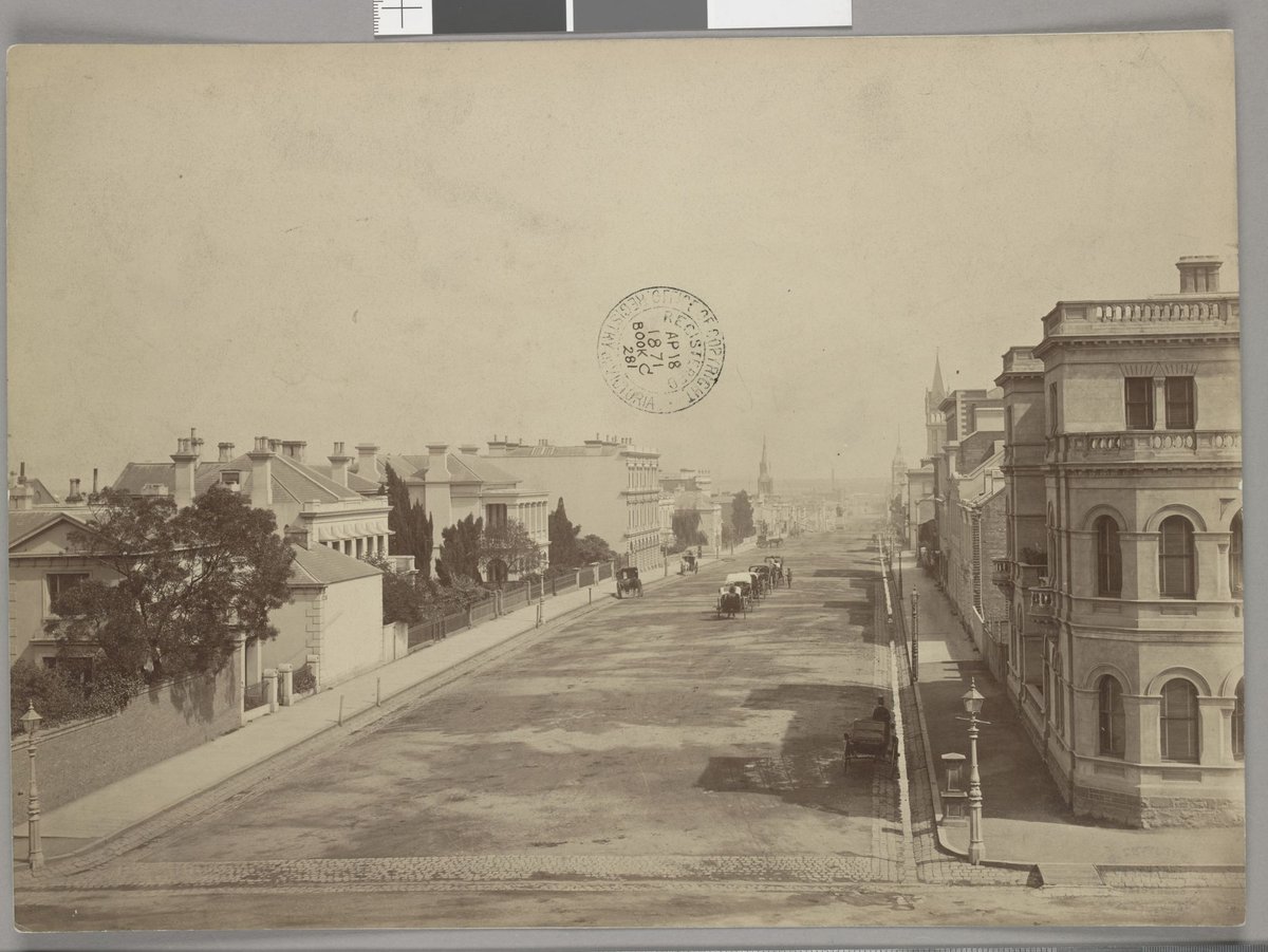 Collins Street from Treasury looking West, Melbourne City (1871)