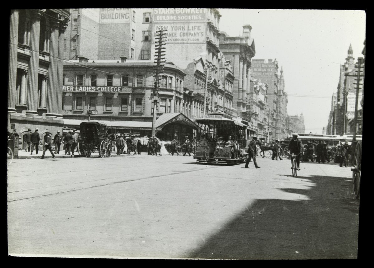 Collins Street [looking west showing Elizabeth St. intersection], Melbourne City (1900–05)