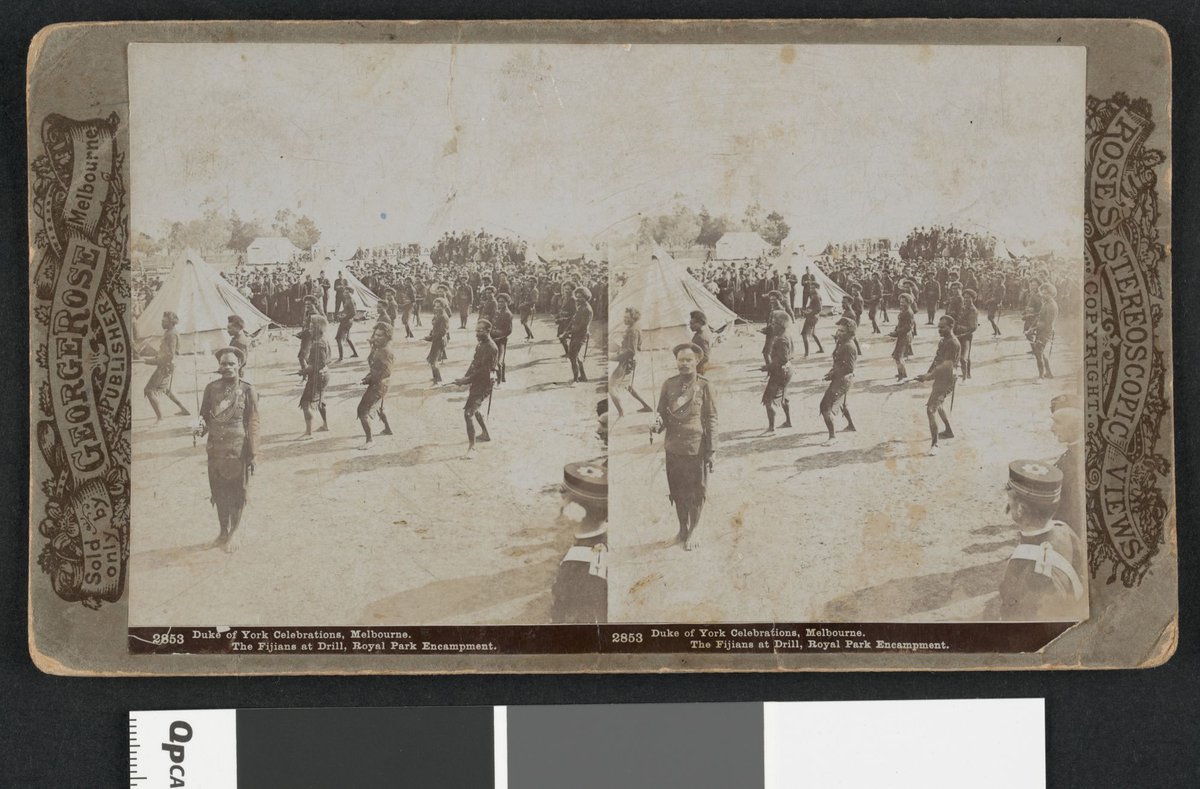 Duke of York Celebrations, Melbourne. The Fijians at Drill, Royal Park Encampment, Parkville (1901)