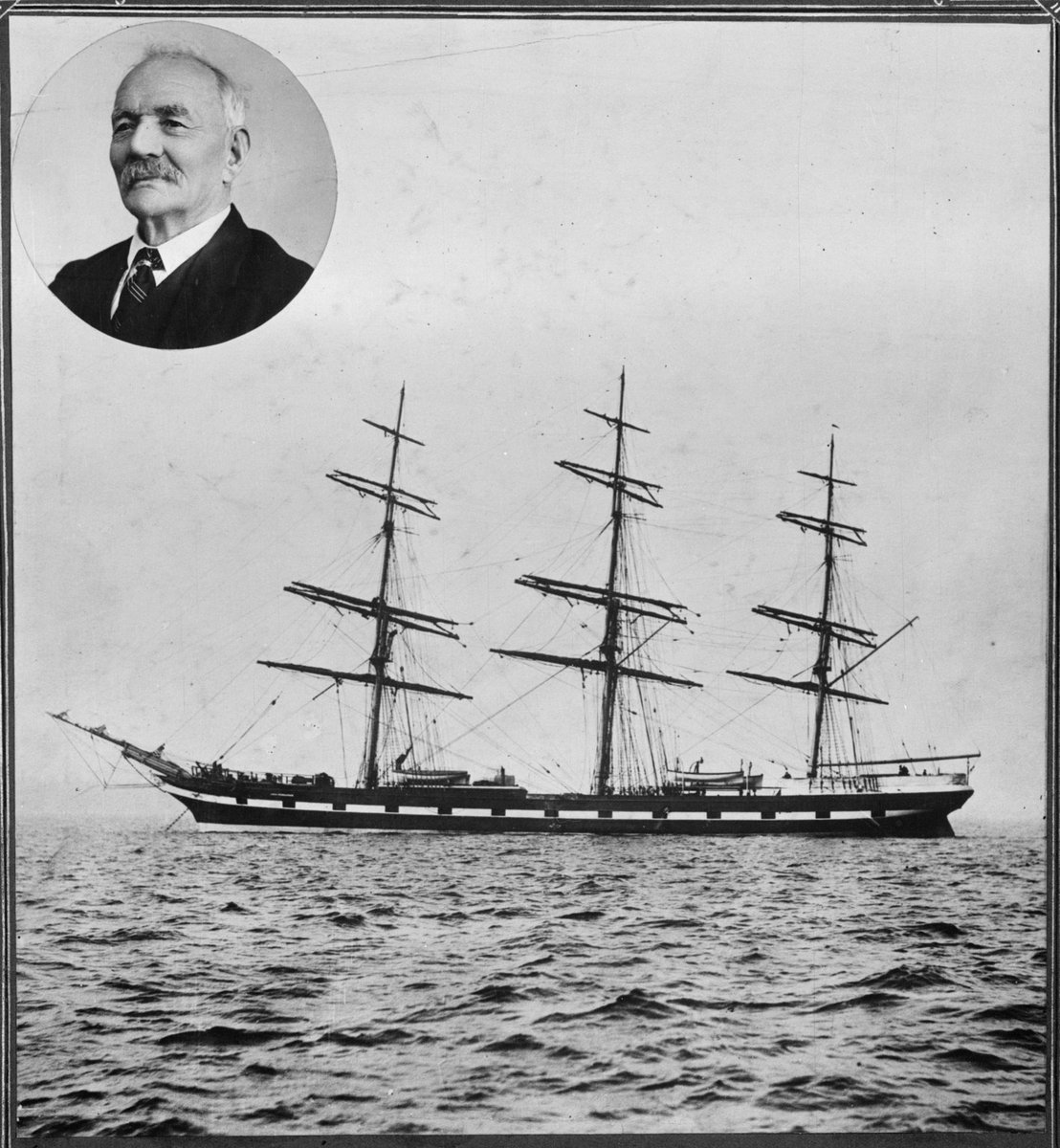SHIP LOCH VENNACHAR. CAPN BENNETT, AS SHE LAY AT THE TAIL OF THE BANK, GREENOCK, 1892, BOUND FOR MELBOURNE, ON WHICH TRIP SHE PUT IN TO MAURITIUS DISMASTED, HAVING SAILED OVER A THOUSAND MILES UNDER A SCANT JURY RIG