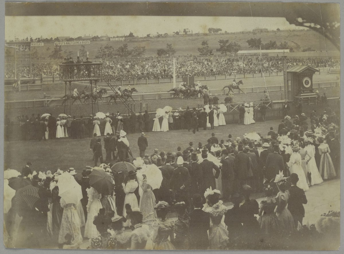 Horse-racing at Flemington (c. 1890)