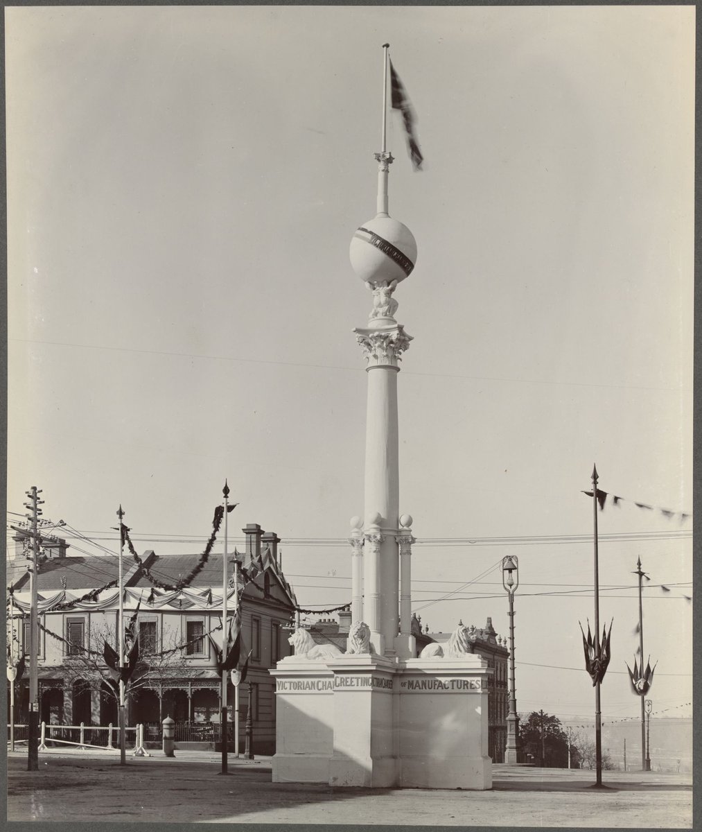 The Manufacturers' Column, intersection of Collins and Exhibition Streets, Melbourne City (1901)