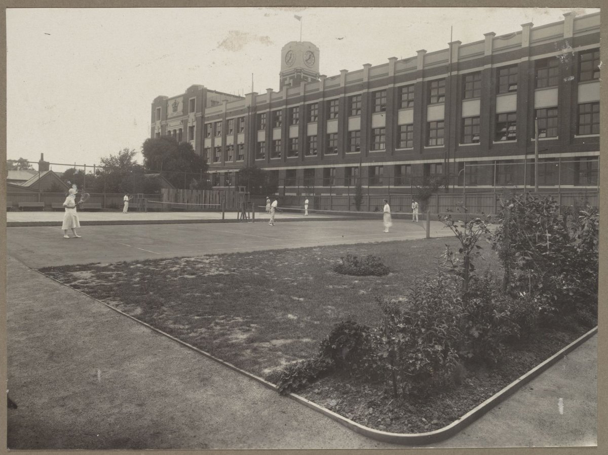 People playing tennis on tennis courts at Bryant & May, Richmond (1924–33)