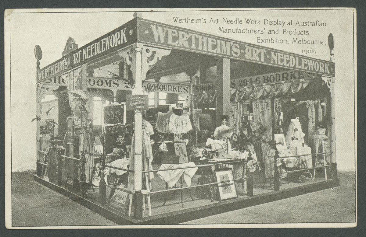 Wertheim's Art Needle Work Display at Australian Manufacturers' and Products Exhibition, Melbourne, 1908, Melbourne City (c. 1908)