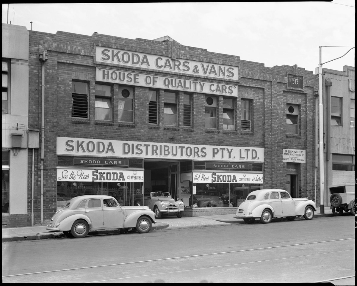"Skoda Distributors Pty. Ltd., formerly Interstate Car Buyers, 307-311 LaTrobe Street, Melbourne", Melbourne City (c. 1950)