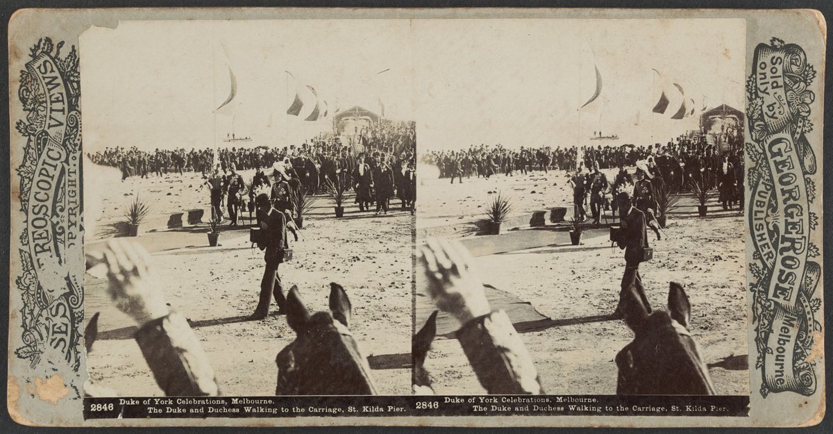 Duke of York Celebrations Melbourne. The Duke and Duckess Walking to the Carriage St. Kilda Pier, St Kilda (1901)
