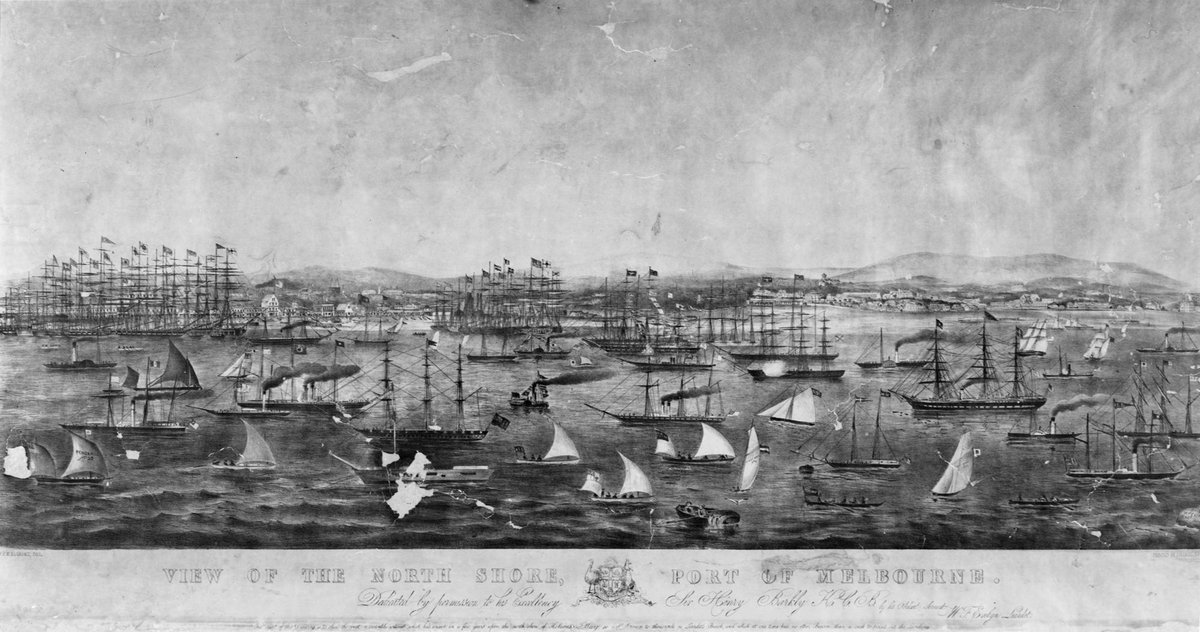 View of the North Shore, Port of Melbourne, Port Melbourne (1862)