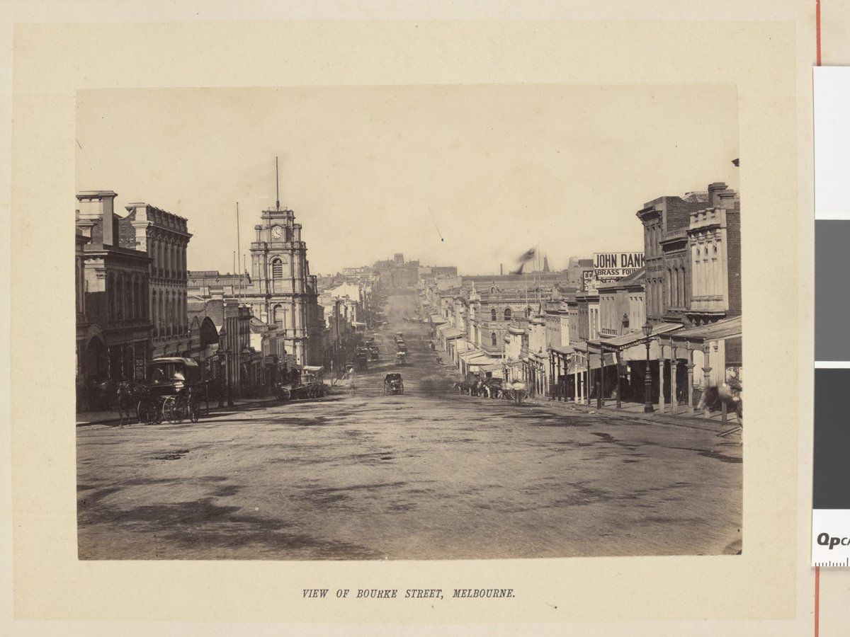 View of Bourke Street, Melbourne, Melbourne City (1877)