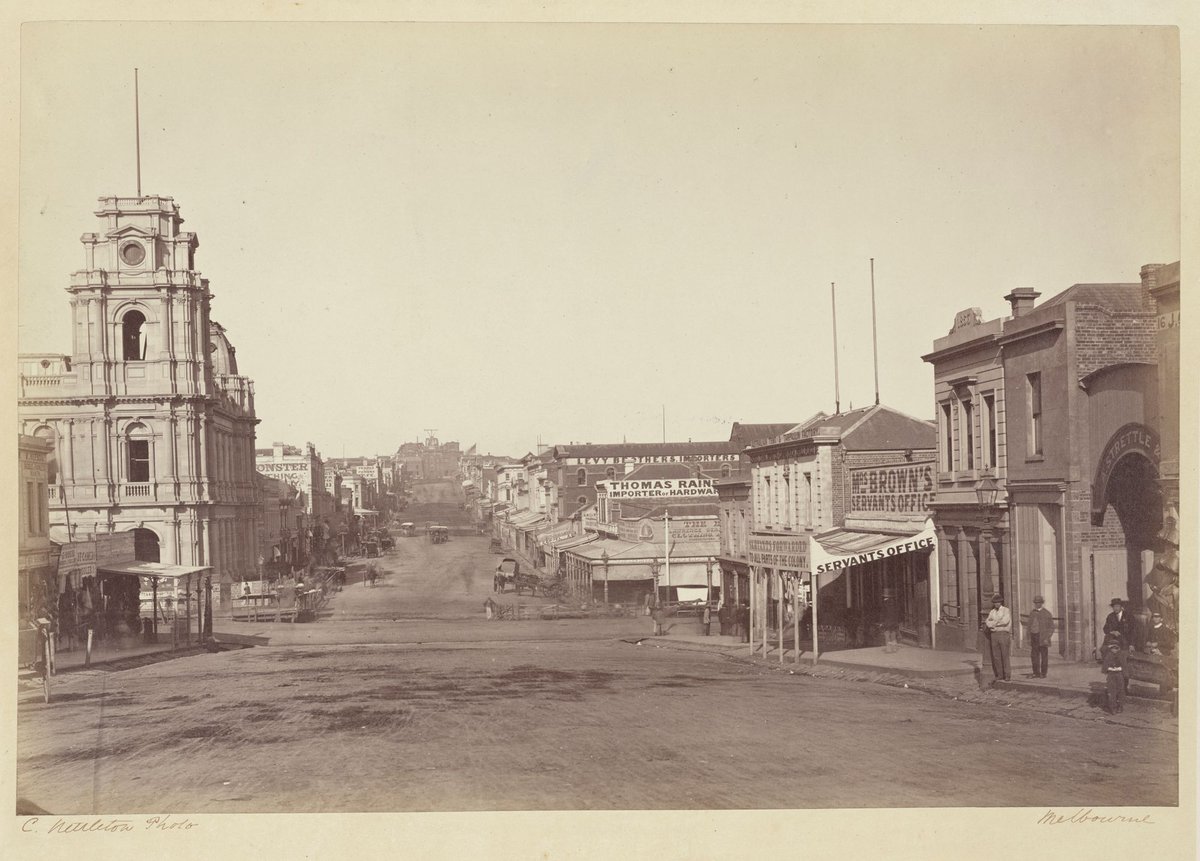 Bourke Street East from the westward 1866, Melbourne City