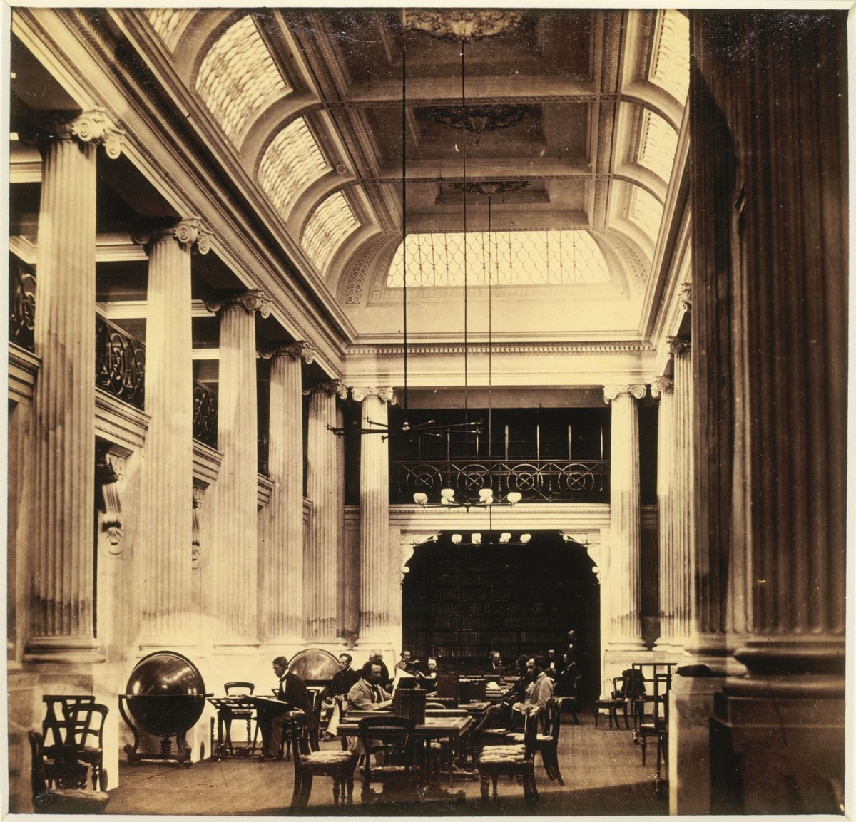 Queen's Hall Reading Room, Melbourne Public Library, 1859, Melbourne City