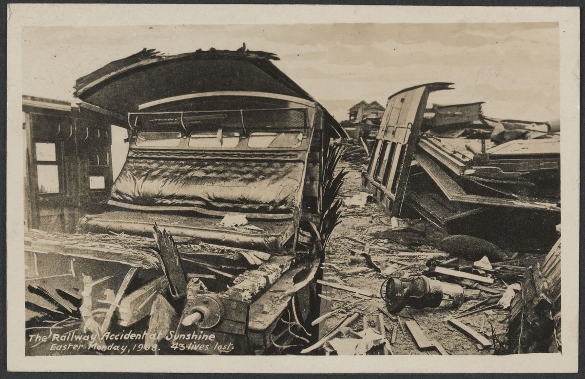 The Railway Accident at Sunshine Easter Monday, 1908. 43 lives lost (c. 1908)