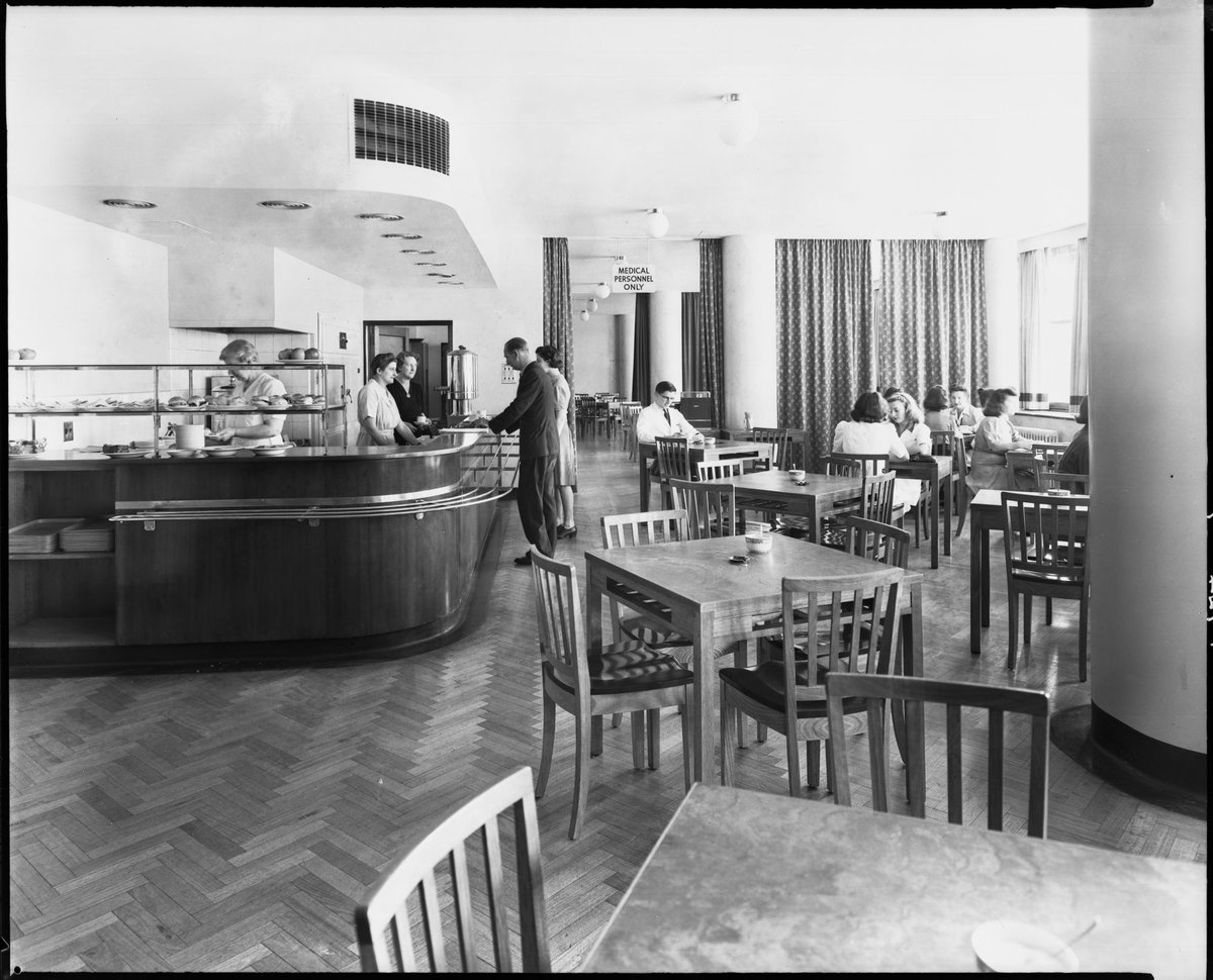 Staff dining room, Royal Melbourne Hospital, Melbourne City (1945)