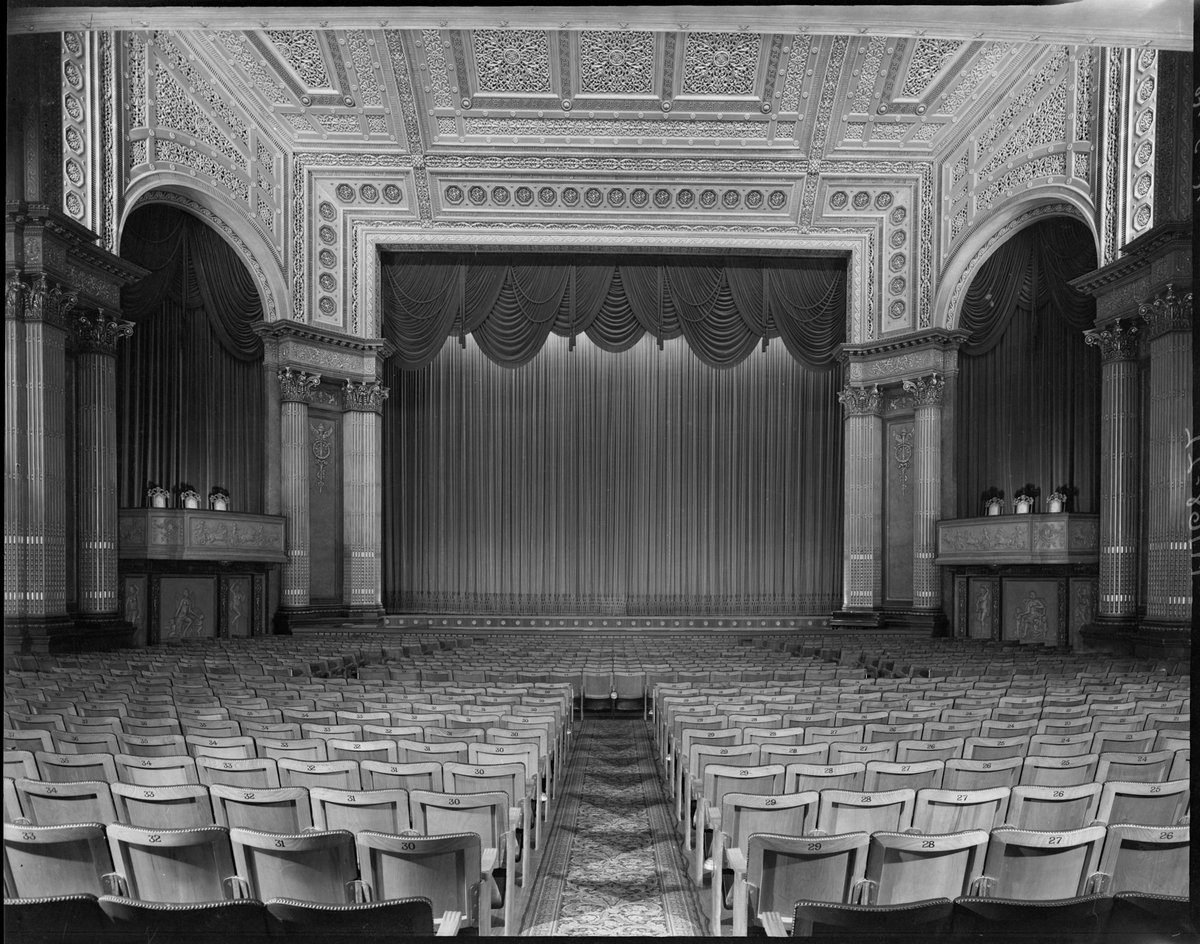 Stage and boxes seen across stall seating, Regent Theatre, Collins Street, Melbourne, Melbourne City (1948)