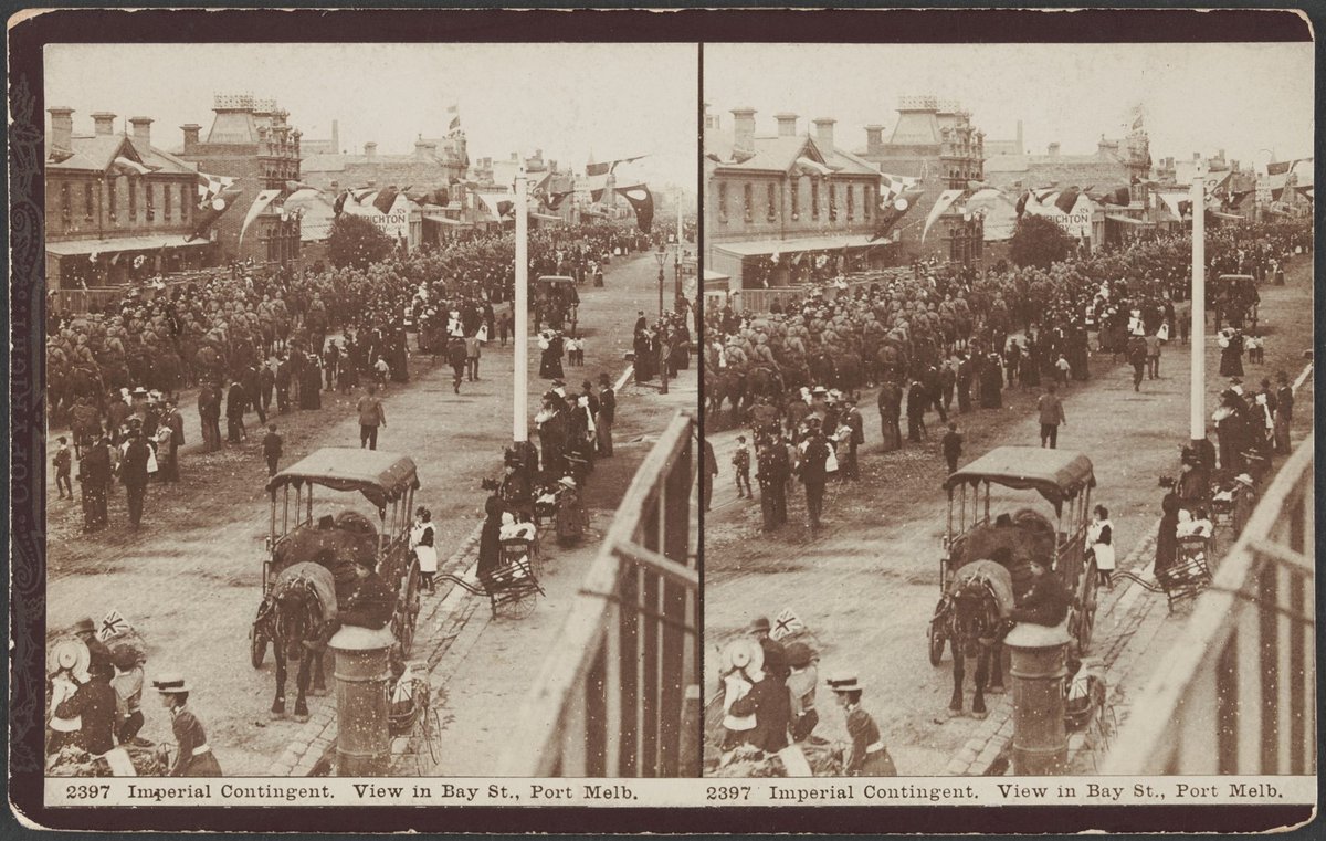 Imperial Contingent. View in Bay St., Port Melb, Melbourne (c. 1900)