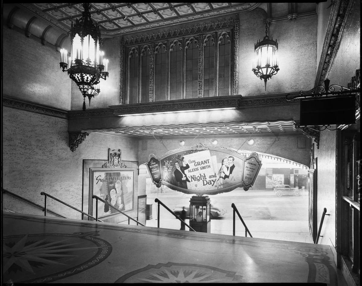 View from Regent Theatre entrance towards Collins Street, Melbourne, Melbourne City (1948)