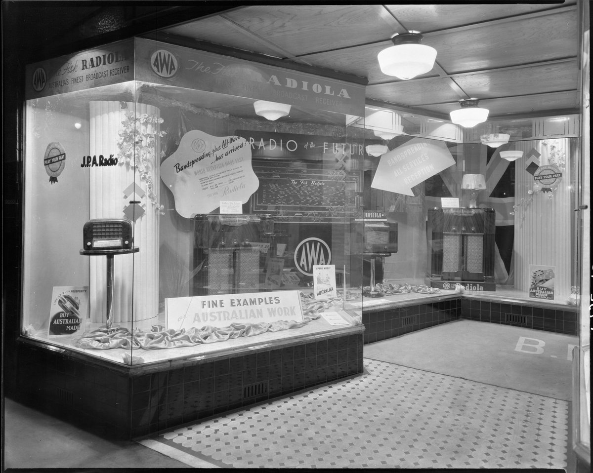AWA Radiola display window, J.P.A. Radio, 19 Errol Street, North Melbourne - left (c. 1941)