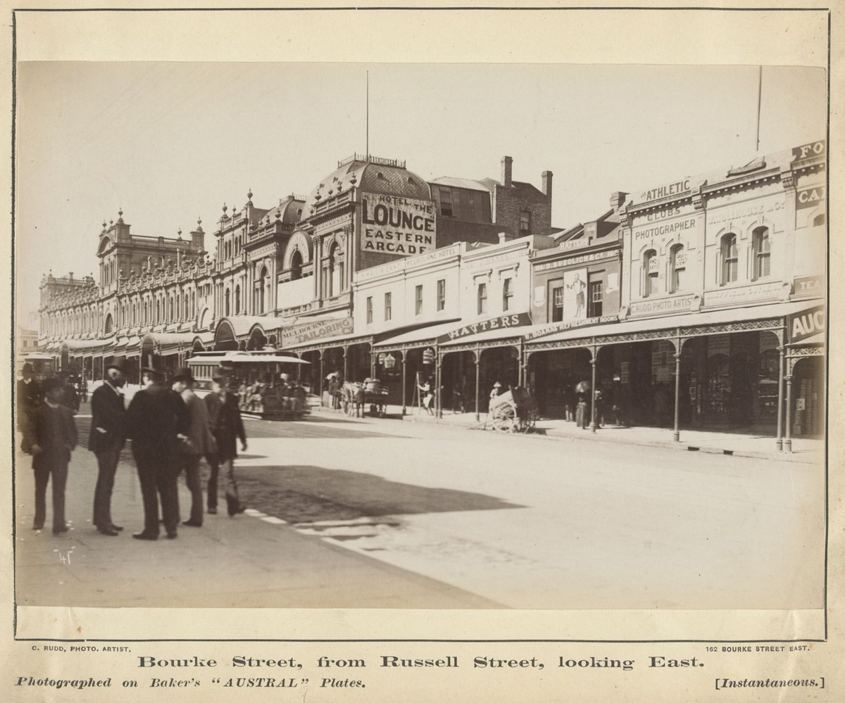 Bourke Street from Russell Street looking east, Melbourne City (1886–87)