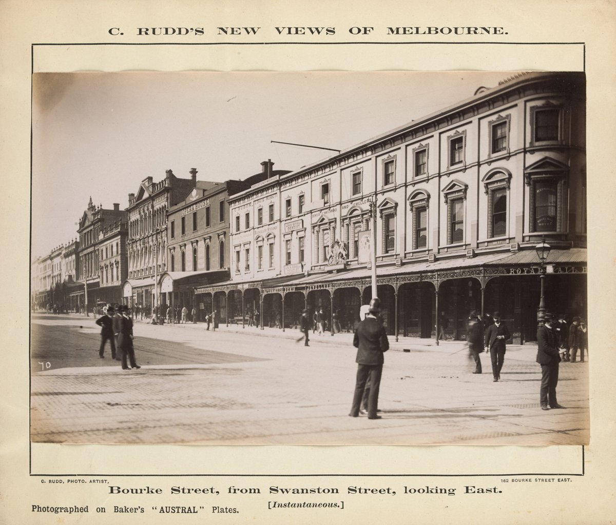 Bourke St. from Swanston St looking east, Melbourne City (1886–87)