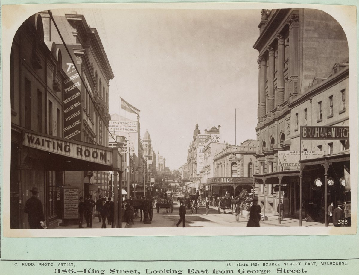 King Street, looking east from George Street, Melbourne City (1889–91)