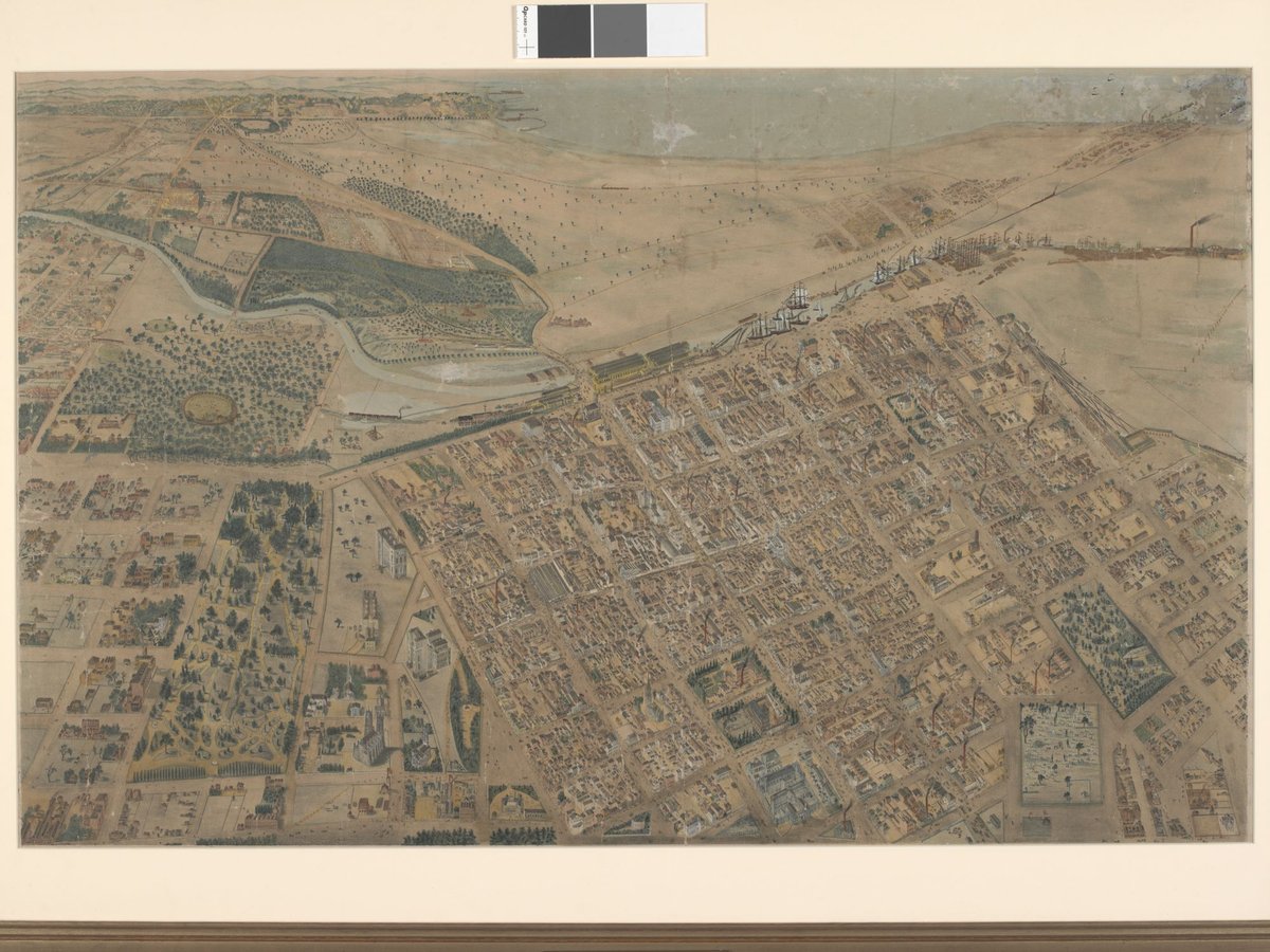 Isometrical plan of Melbourne & suburbs, 1866, Collingwood