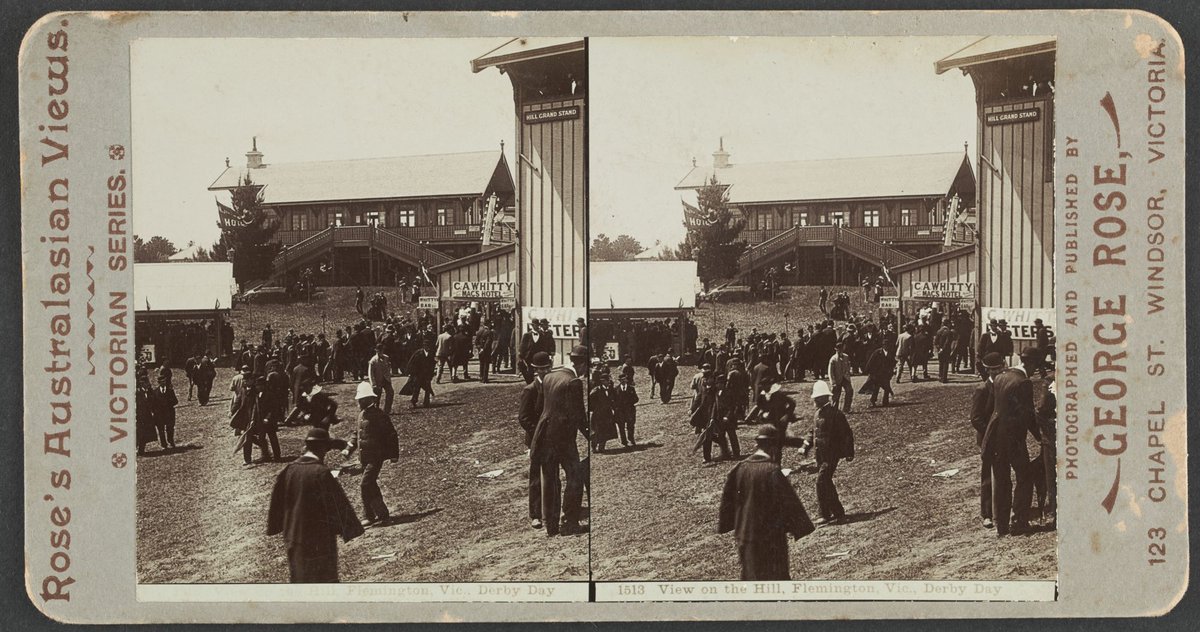 View on the Hill, Flemington, Vic. Derby Day (1890–1900)