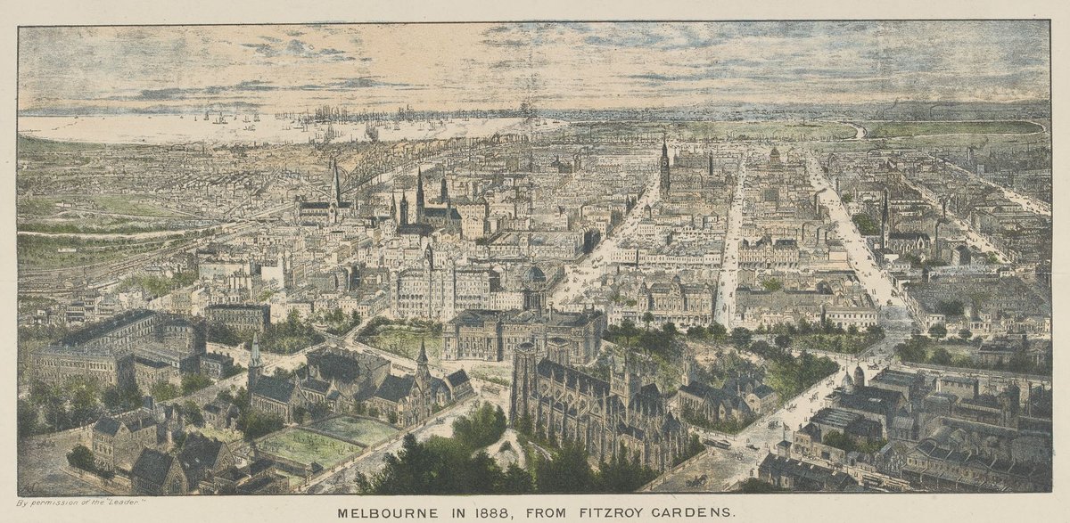 Melbourne in 1888, from Fitzroy Gardens, East Melbourne