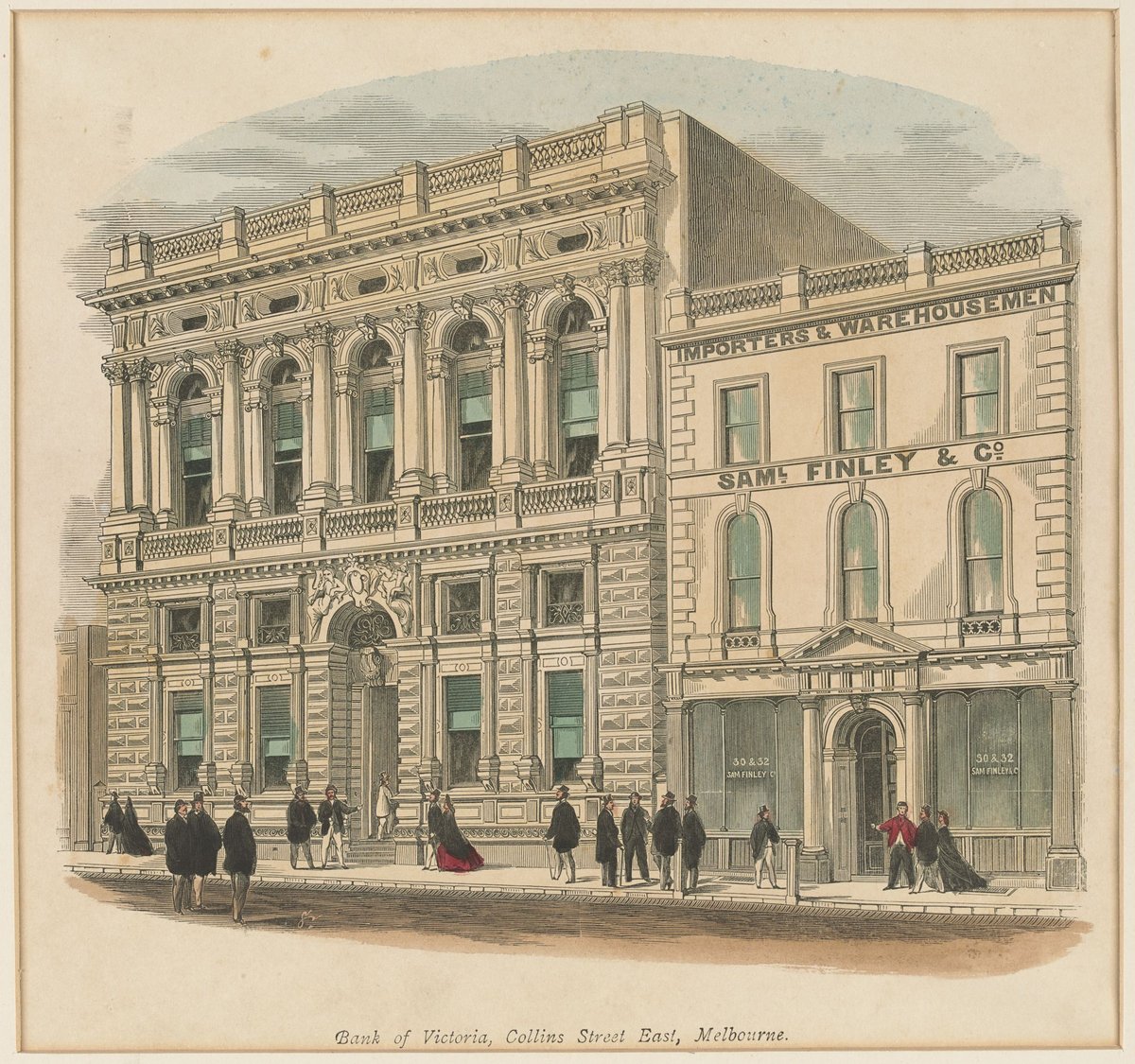 Bank of Victoria, Collins Street East, Melbourne, Melbourne City (1863?)