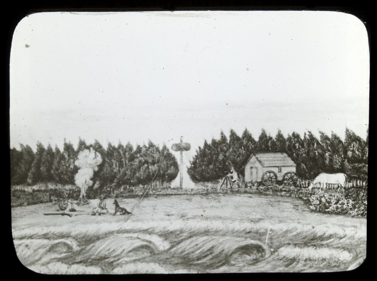 Surveyor's Camp at Sandridge, after Liardet, Port Melbourne (c. 1910)