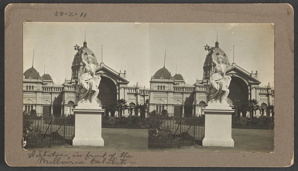A Statue, in front of the Melbourne Exhibition (1911)
