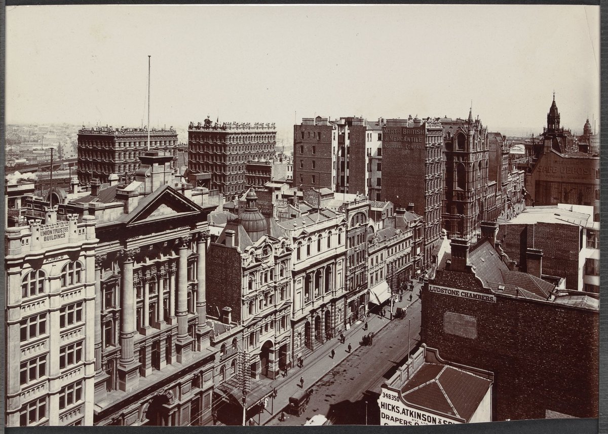 Collins Street looking west from Elizabeth Street, Melbourne City (1913–14)