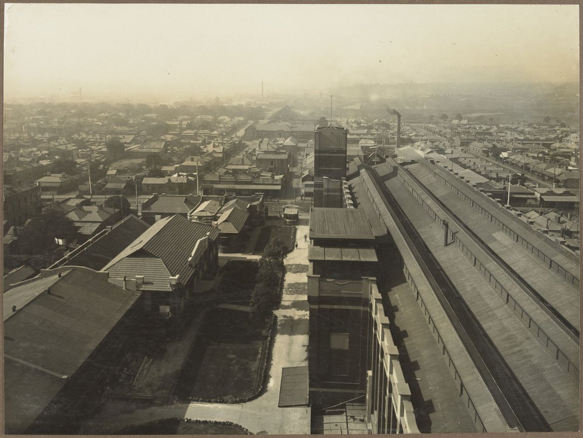 View of Richmond looking east from roof of Bryant & May factory (1922)