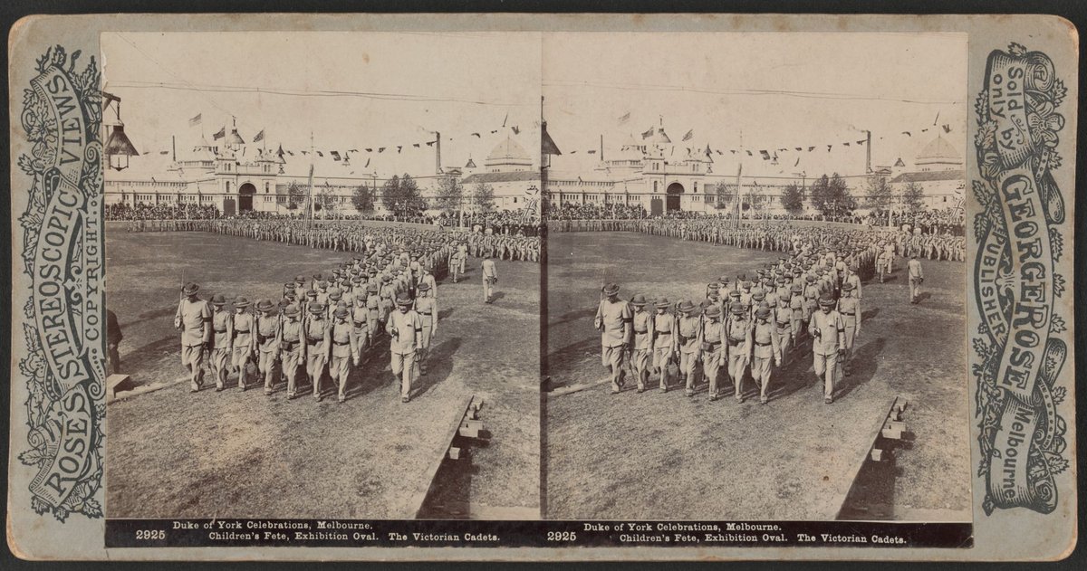 "Duke of York Celebrations, Melbourne. Children's Fete, Exhibition Oval. The Victorian Cadets." (1901)