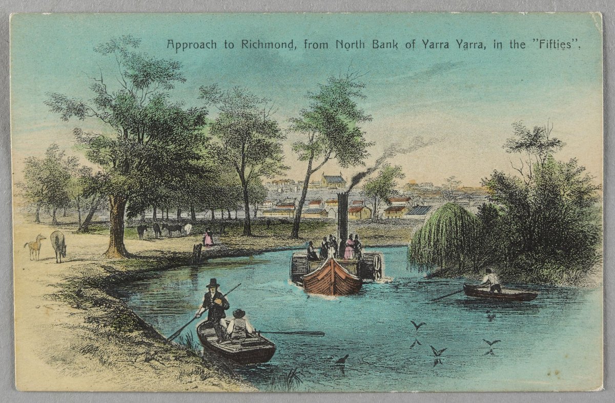 Approach to Richmond, from North Bank of Yarra Yarra, in the "Fifties" (1905–10)