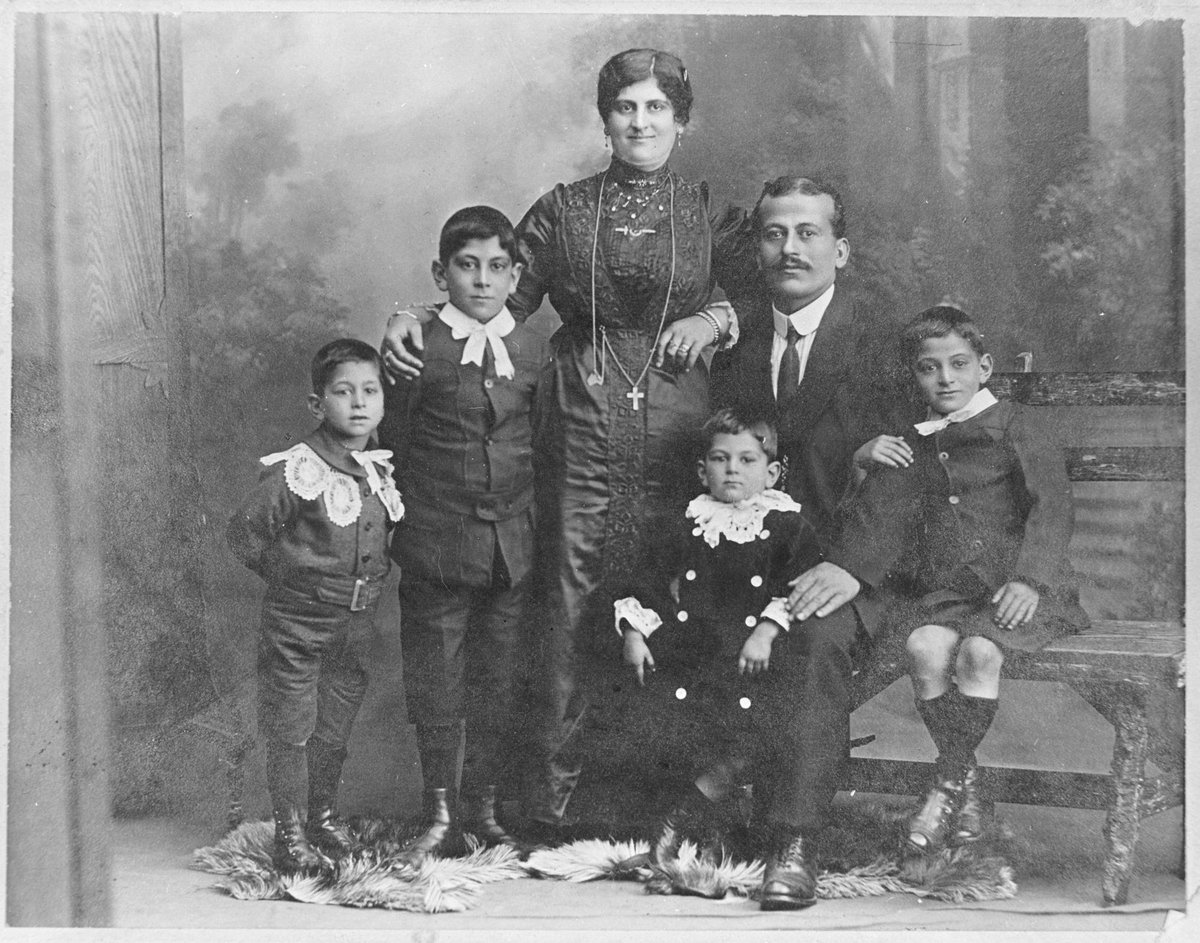 James and Jameely (nee Facoony) Batrouney, with their sons in Melbourne, 1916